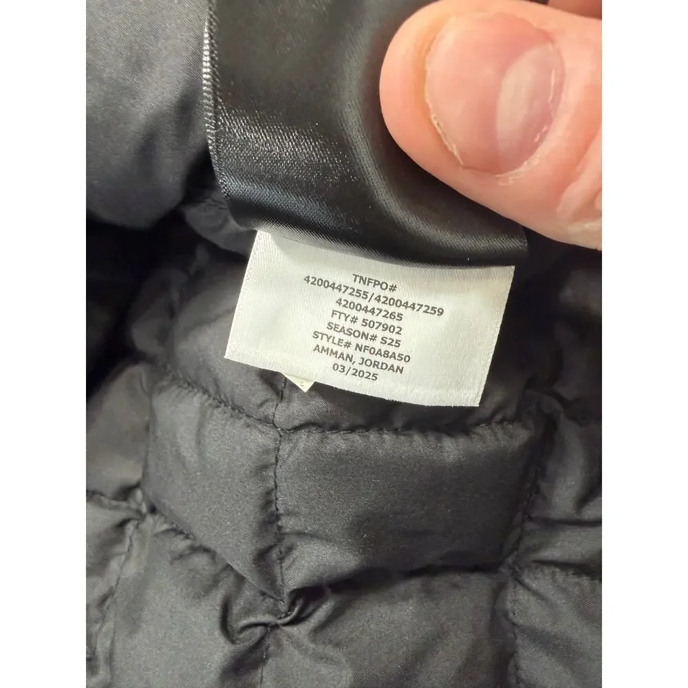 North Face Thermoball Puffer Jacket Black Mens Large NEW Quilted Outdoors